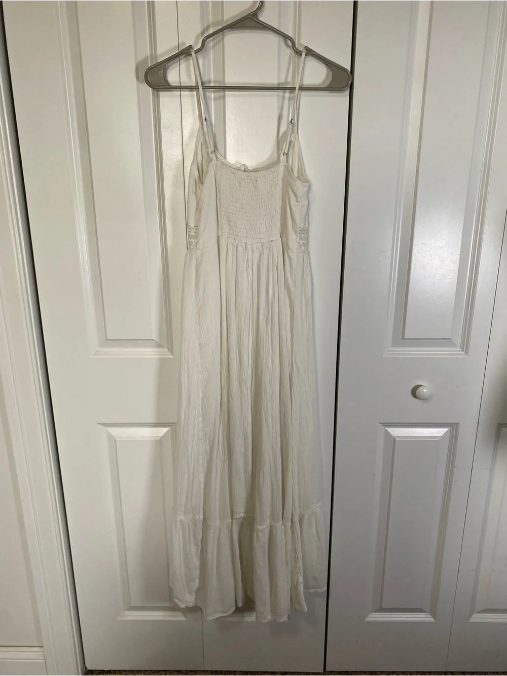 Abercrombie & Fitch Lace-Trim Smocked Tiered Maxi Dress